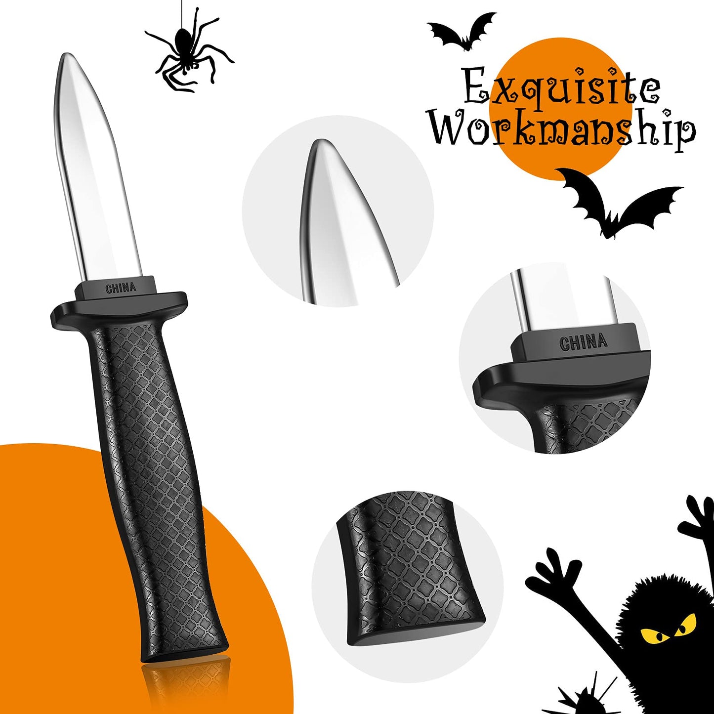 Sumind 4-Piece Retractable Fake Knife Set – Safe Party Gag
