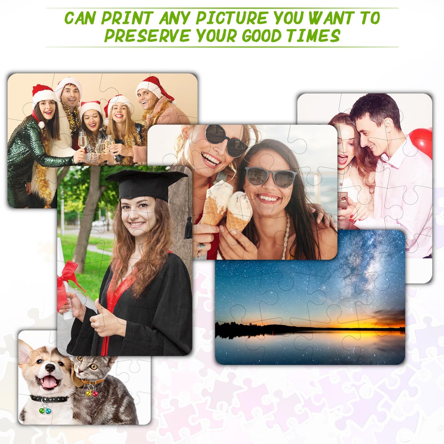 Sumind 10 Sets Blank Sublimation Puzzle – DIY Rectangle Jigsaw (A5-12)