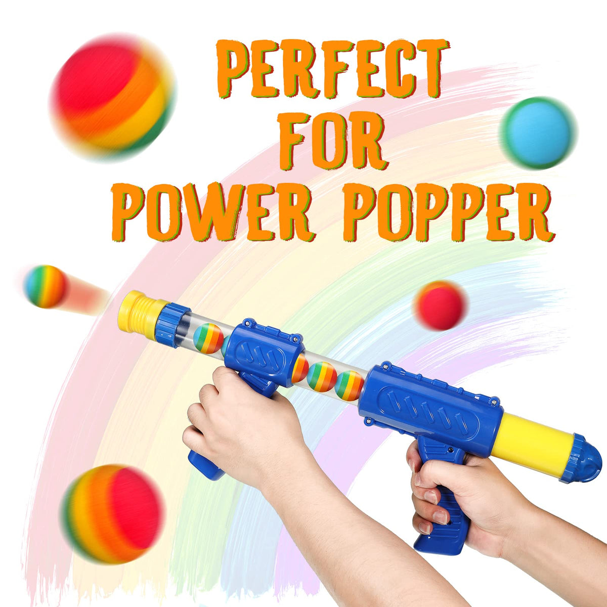 Sumind 48-Piece Rainbow Foam Balls – Soft Refills for Blasters and Party Games