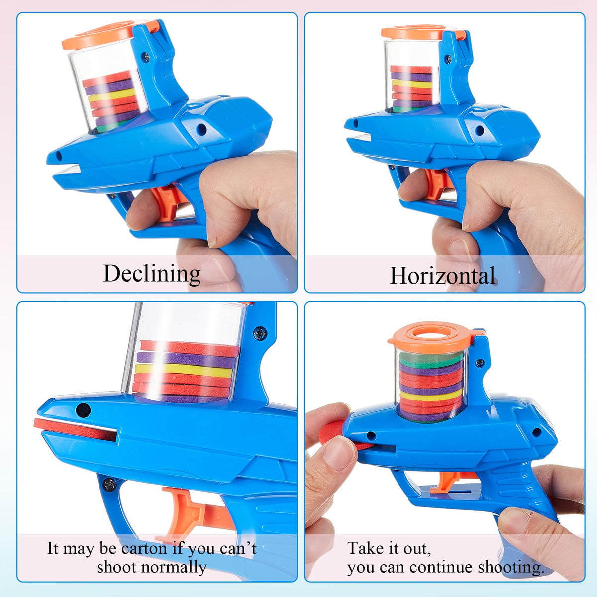 Sumind 8 Pcs Foam Disc Shooter Zip Shot Blaster Set — Outdoor Family Fun