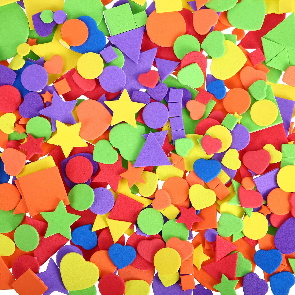 Sumind 1500-Piece Self-Adhesive Foam Stickers – Mini Geometry Shapes EVA Foam for DIY Art