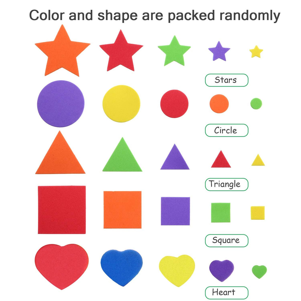 Sumind 1500-Piece Self-Adhesive Foam Stickers – Mini Geometry Shapes EVA Foam for DIY Art