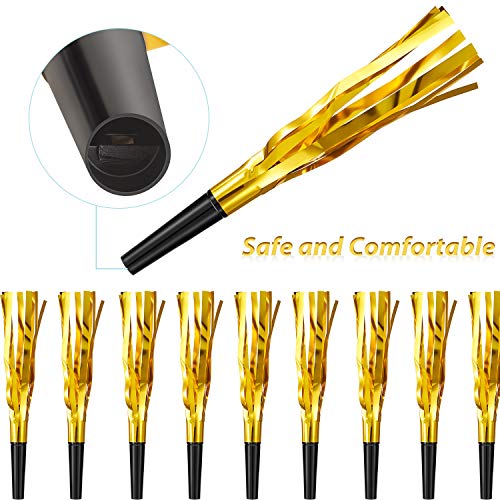 Sumind 24 Pcs Gold Glitter Noise Makers – Party Blowers for Adults, Birthdays & Events