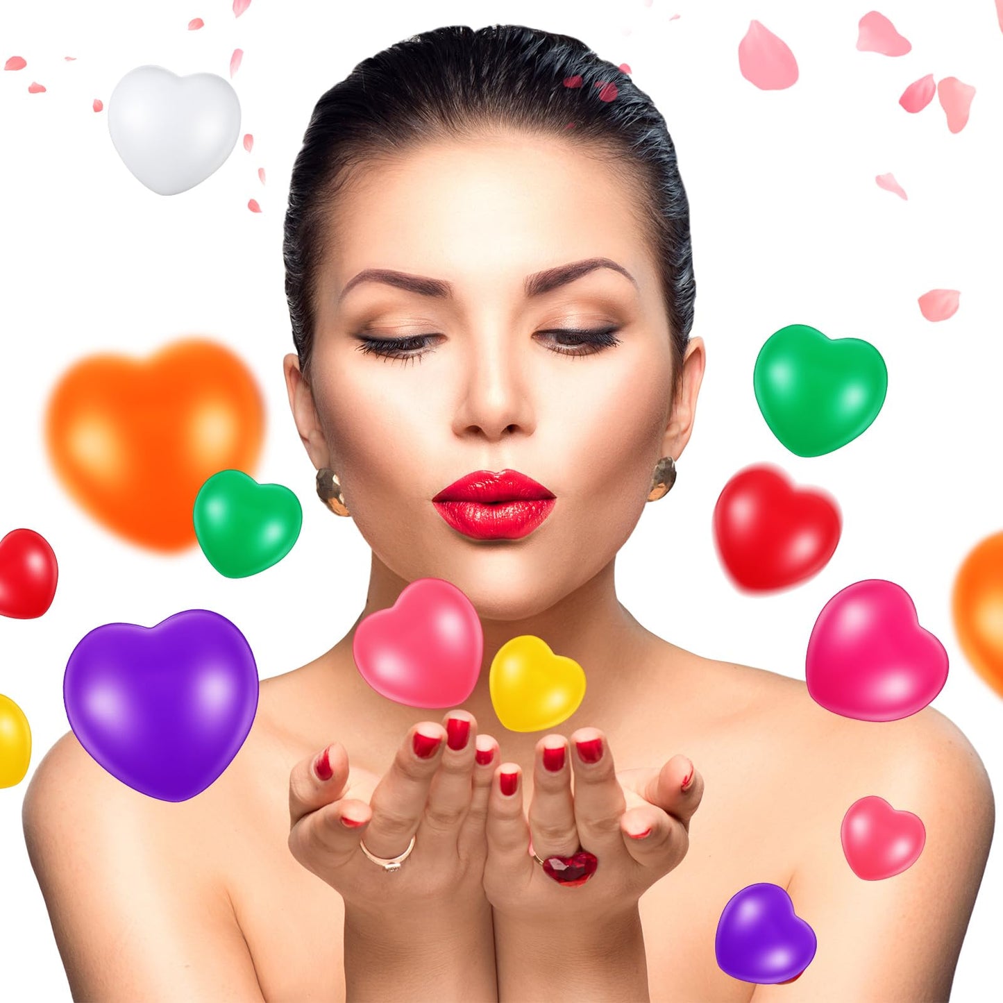 Sumind 36-Pack Heart Stress Balls – 2.75 in PU Foam Valentine’s Day Stress Toy, Multi-Color