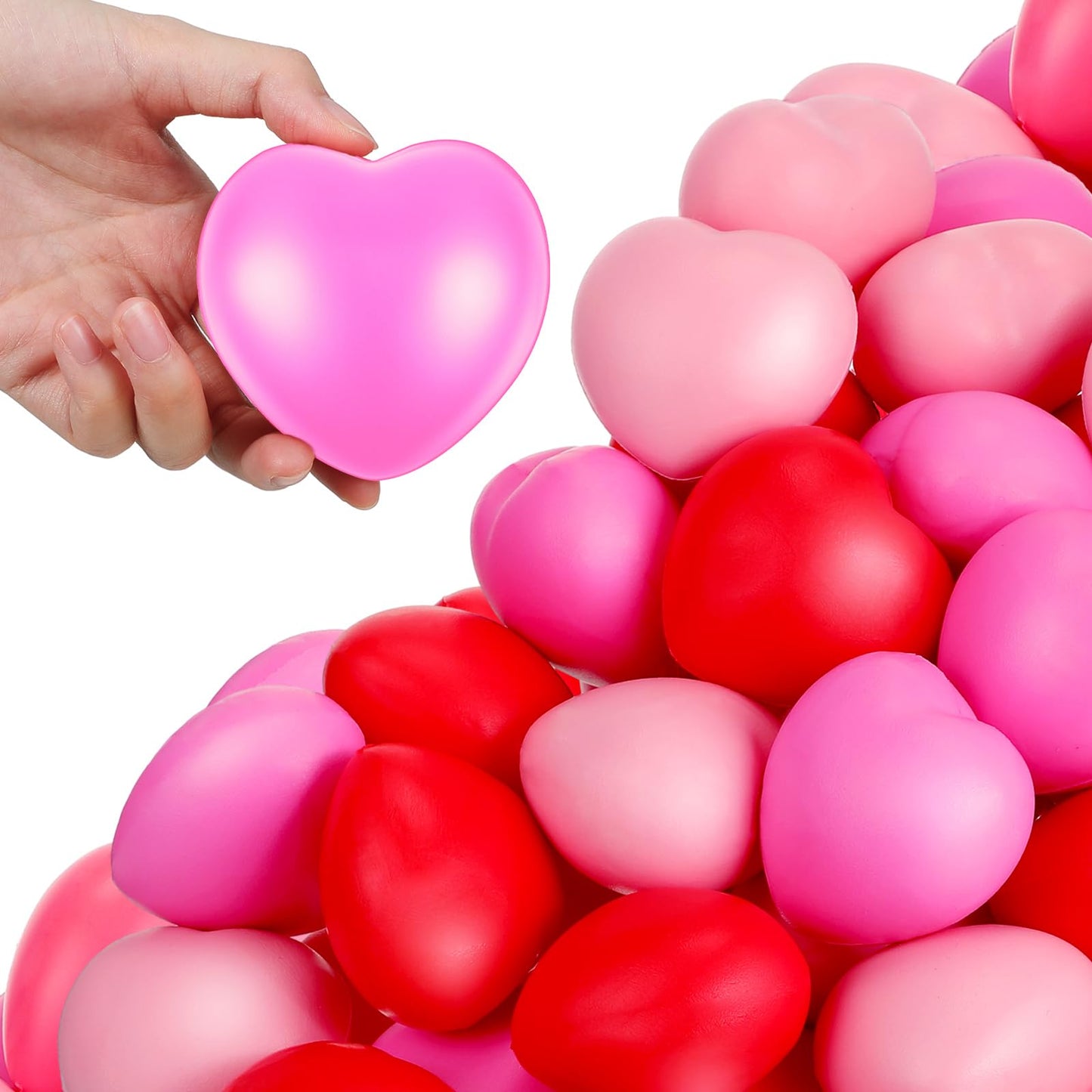 Sumind 36 Pcs Heart Stress Balls – 2.75 Inch Foam Hearts (Red, Pink, Light Pink)