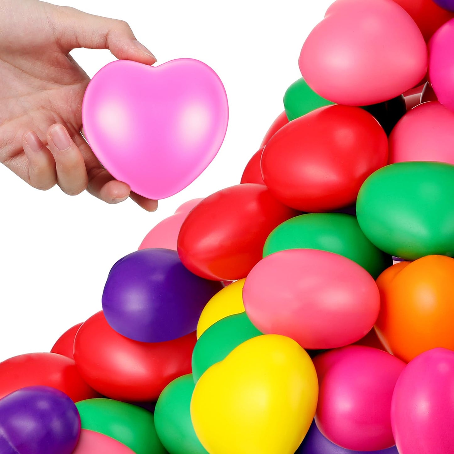 Sumind 36-Pack Heart Stress Balls – 2.75 in PU Foam Valentine’s Day Stress Toy, Multi-Color