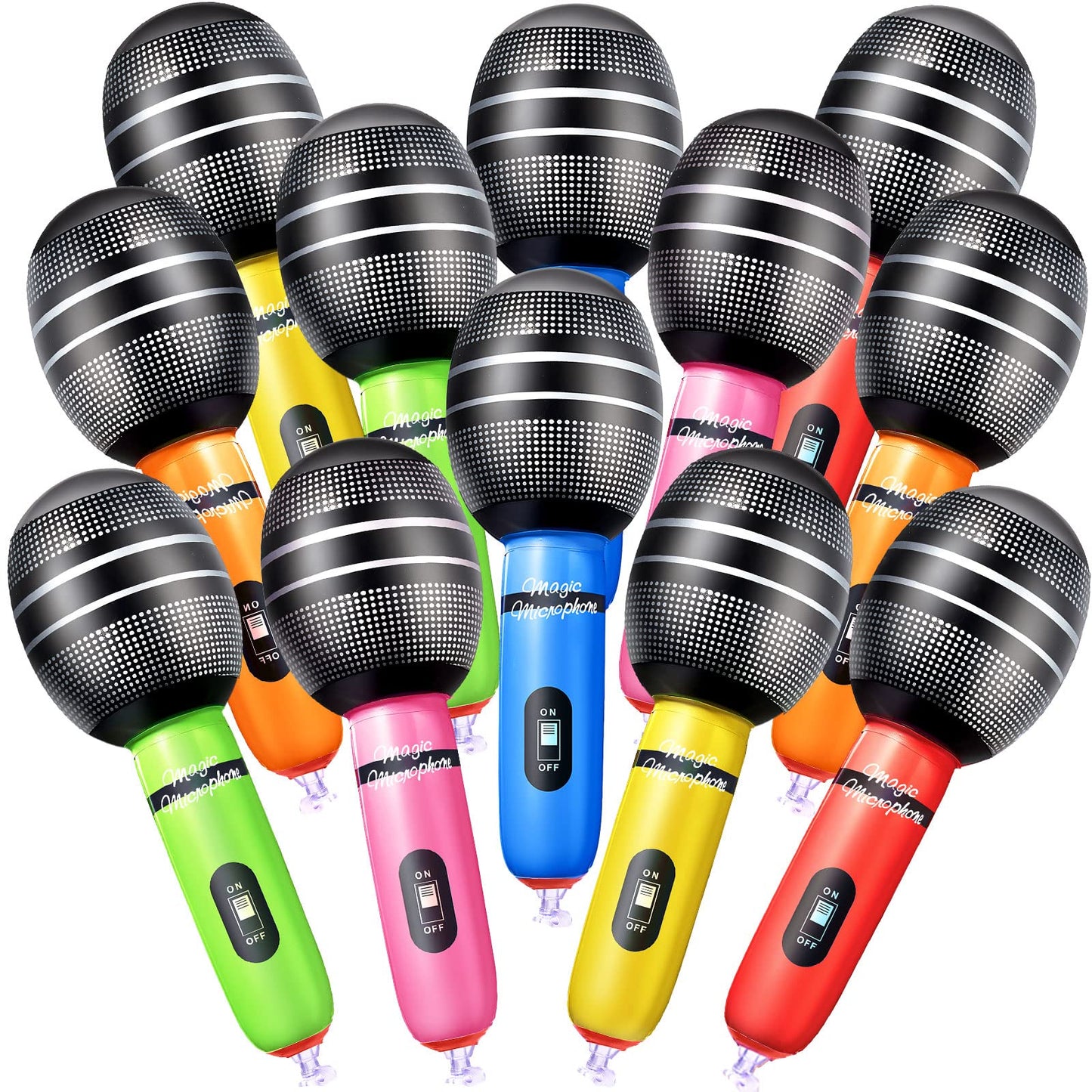 Sumind 30 Pcs Inflatable Microphones – 9.4 Inch Party Props for Karaoke