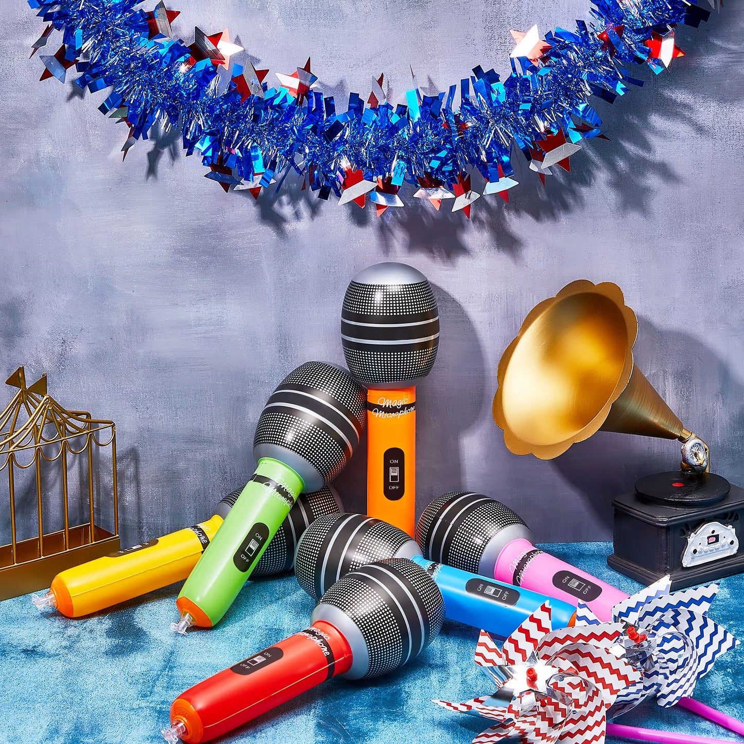 Sumind 30 Pcs Inflatable Microphones – 9.4 Inch Party Props for Karaoke