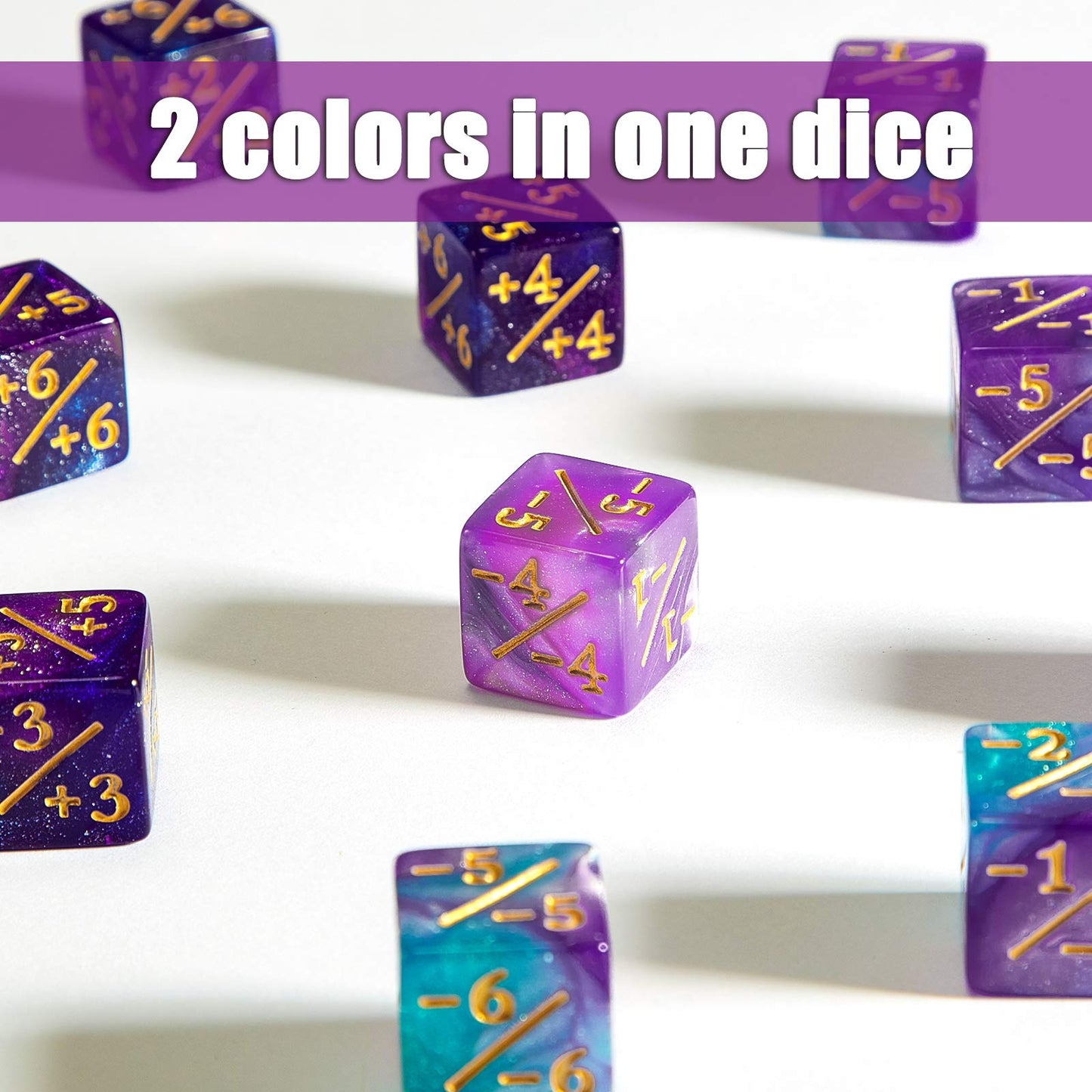 Sumind 24 Pcs Counter Dice - 1/+1 Buff Tokens for MTG CCG TCG Cards (Fresh Style)