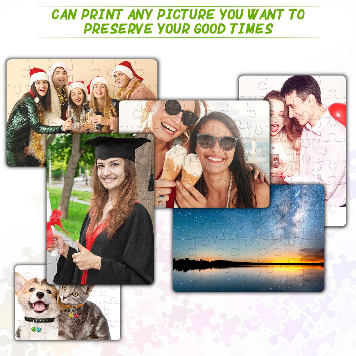 Sumind 10 Sets Blank Sublimation Puzzles – DIY Rectangle 7.5 x 5.1 in, Heat Transfer Gift Set (A5-28 Rectangle)
