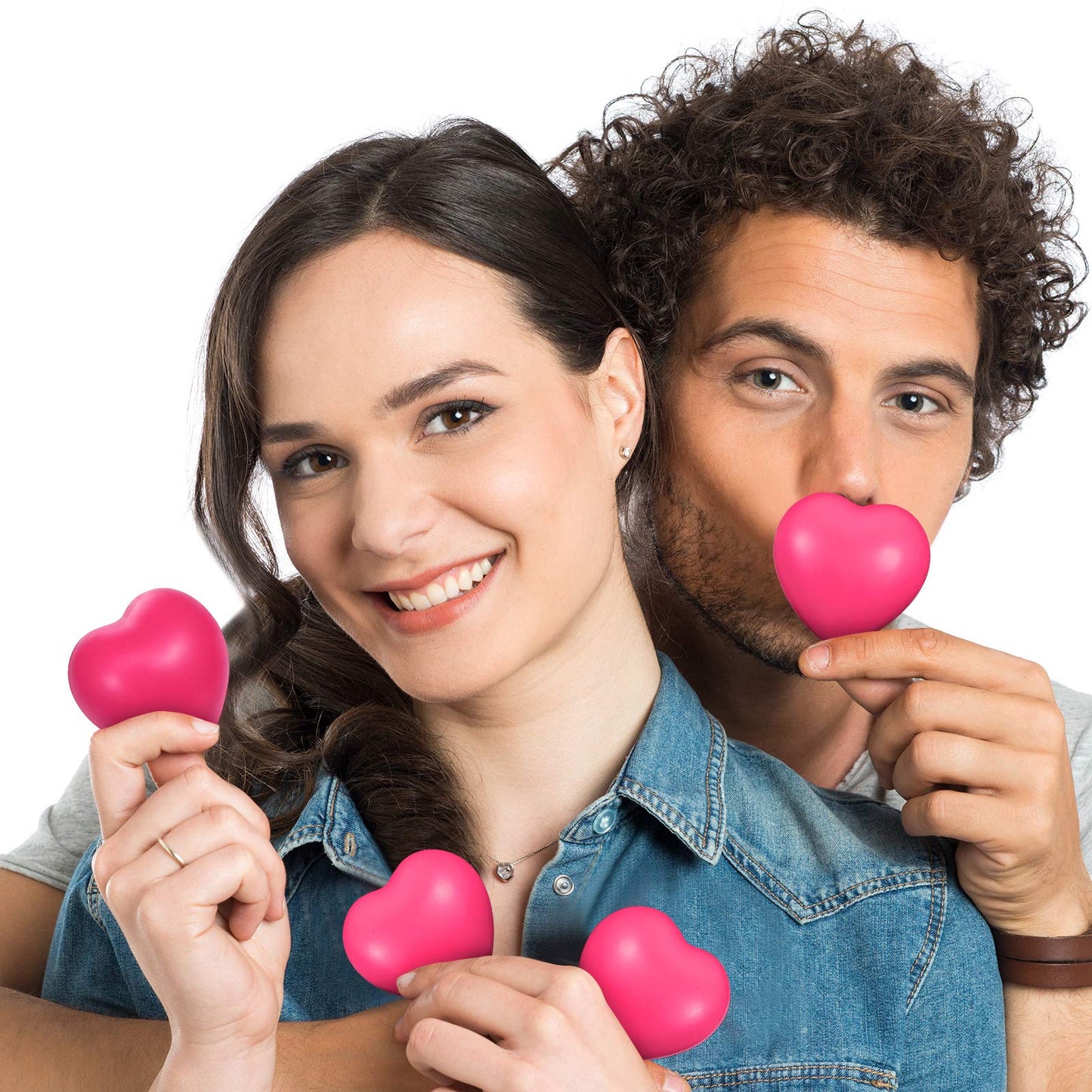 Sumind 50 Pcs Valentines Heart Stress Balls – Rose Red Heart Gifts & Party Favors