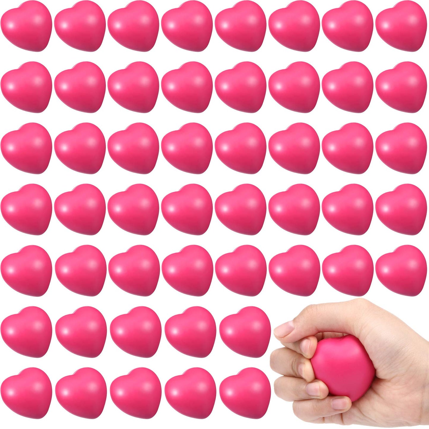 Sumind 50 Pcs Valentines Heart Stress Balls – Rose Red Heart Gifts & Party Favors