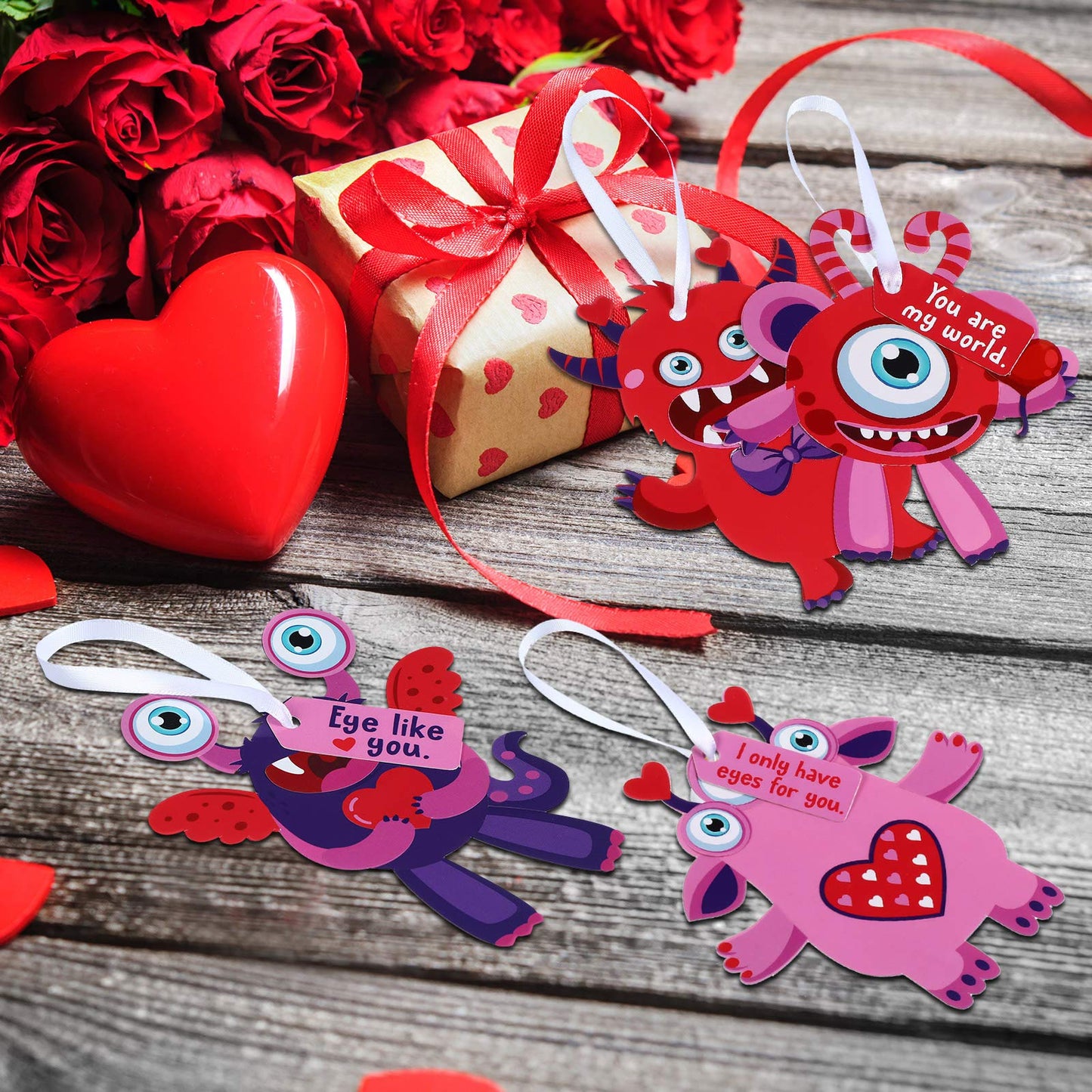 Sumind 60 Valentines Day Craft Kits for Kids – DIY Ornaments & Classroom Activities