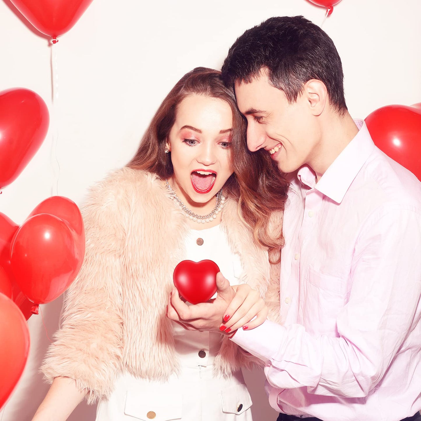 Sumind 36 Pcs Heart Stress Balls - 2.75-Inch Red PU Foam for Valentine's Day Party Favors