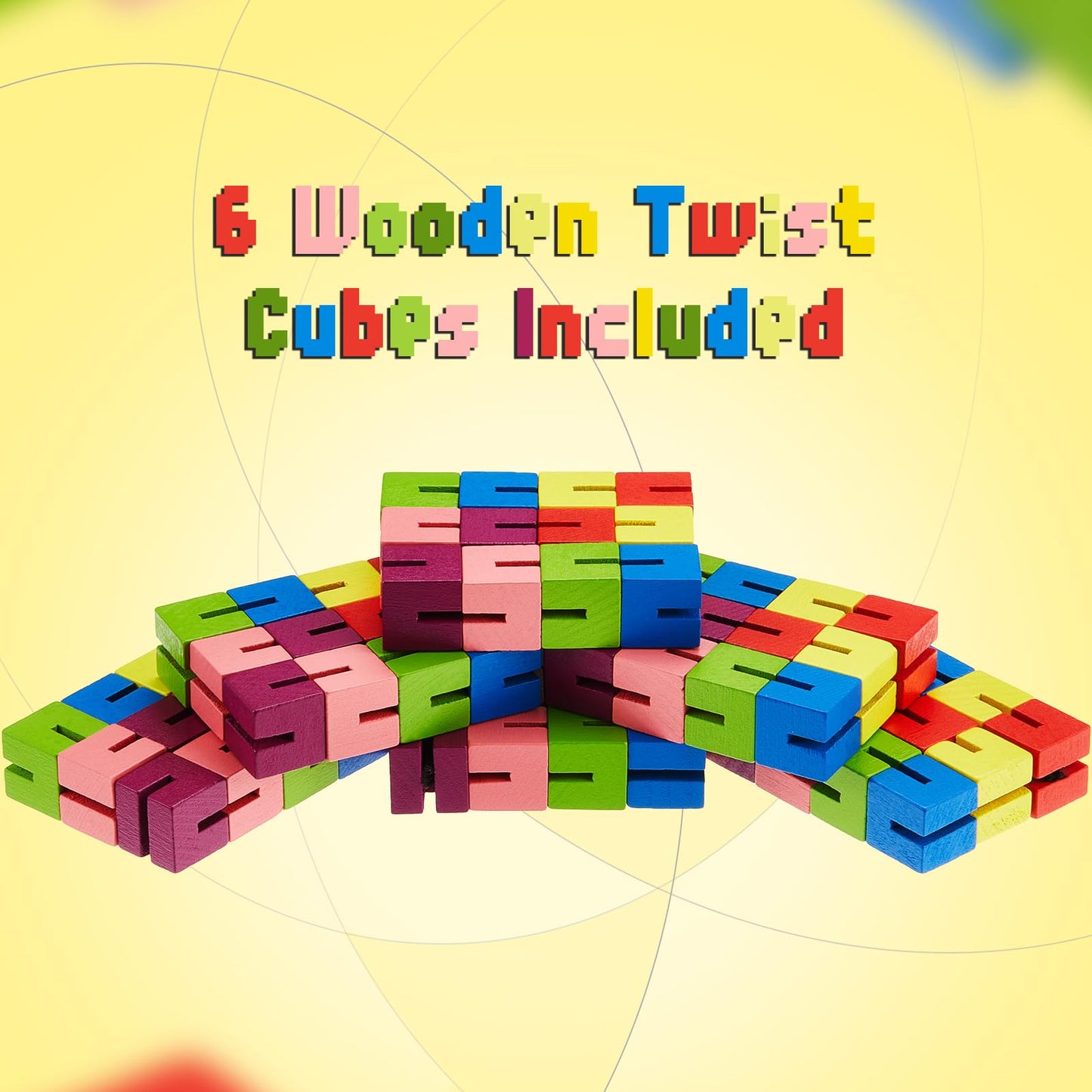 Sumind 6-Pack Wooden Twist Cubes – Sensory Fidget Toys for Teens & Party Favors