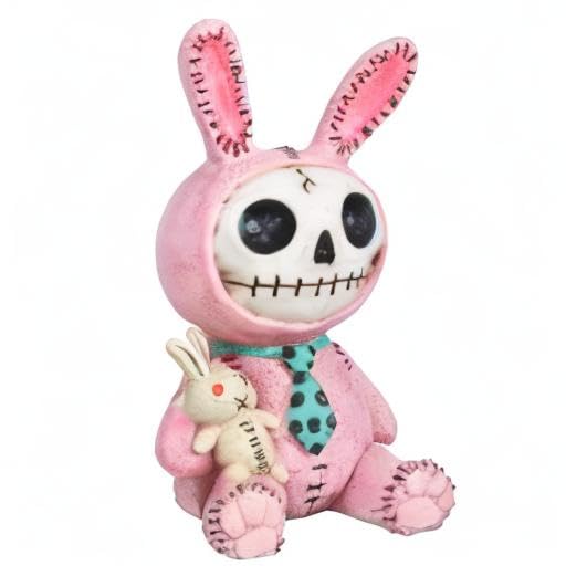 SUMMIT COLLECTION Furrybones Pink Bun Bun Signature Skeleton in Bunny Costume - Resin Figurine