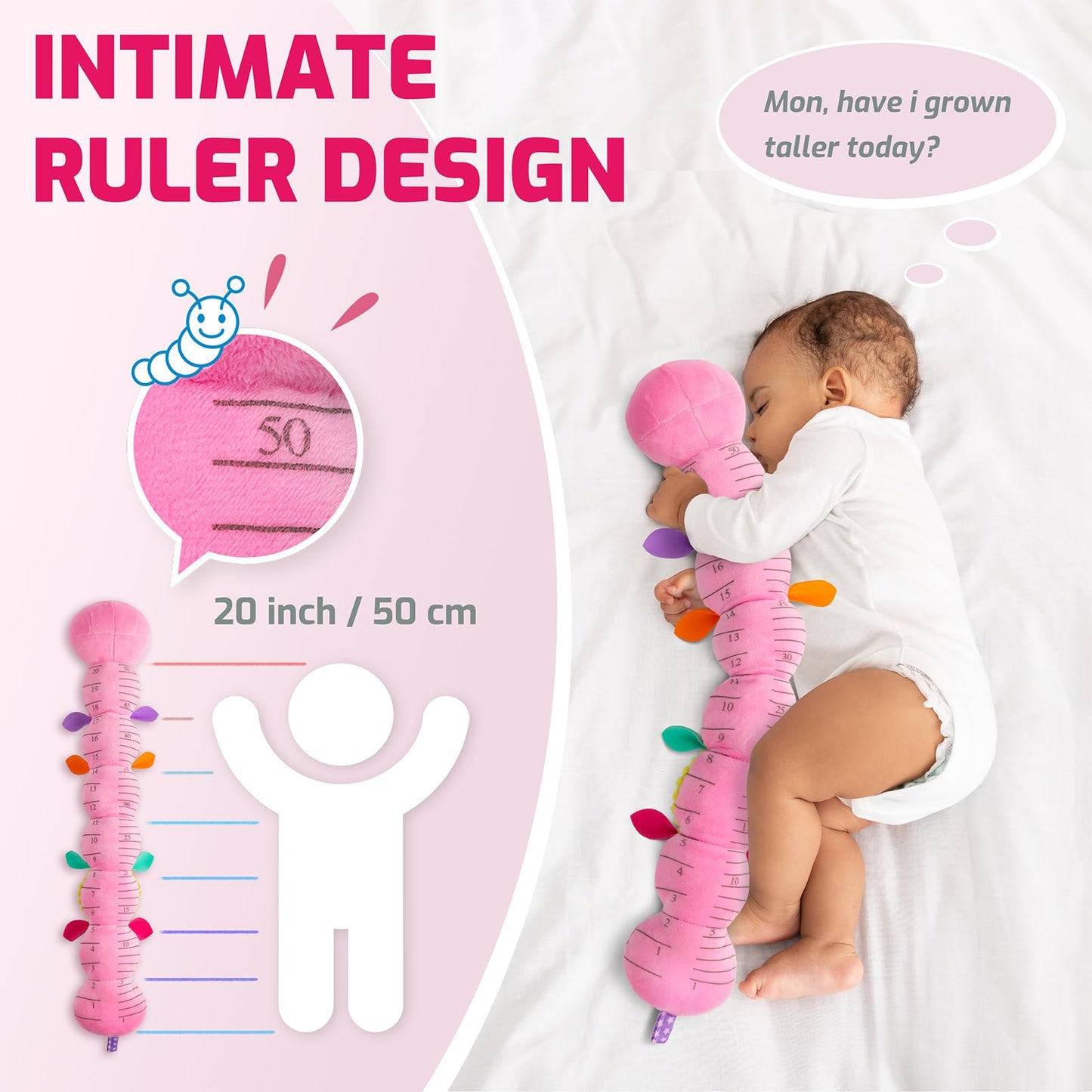 Sumobaby Infant Musical Caterpillar Toy (Pink) – 4-in-1 Sensory Plush for 0-12 Months