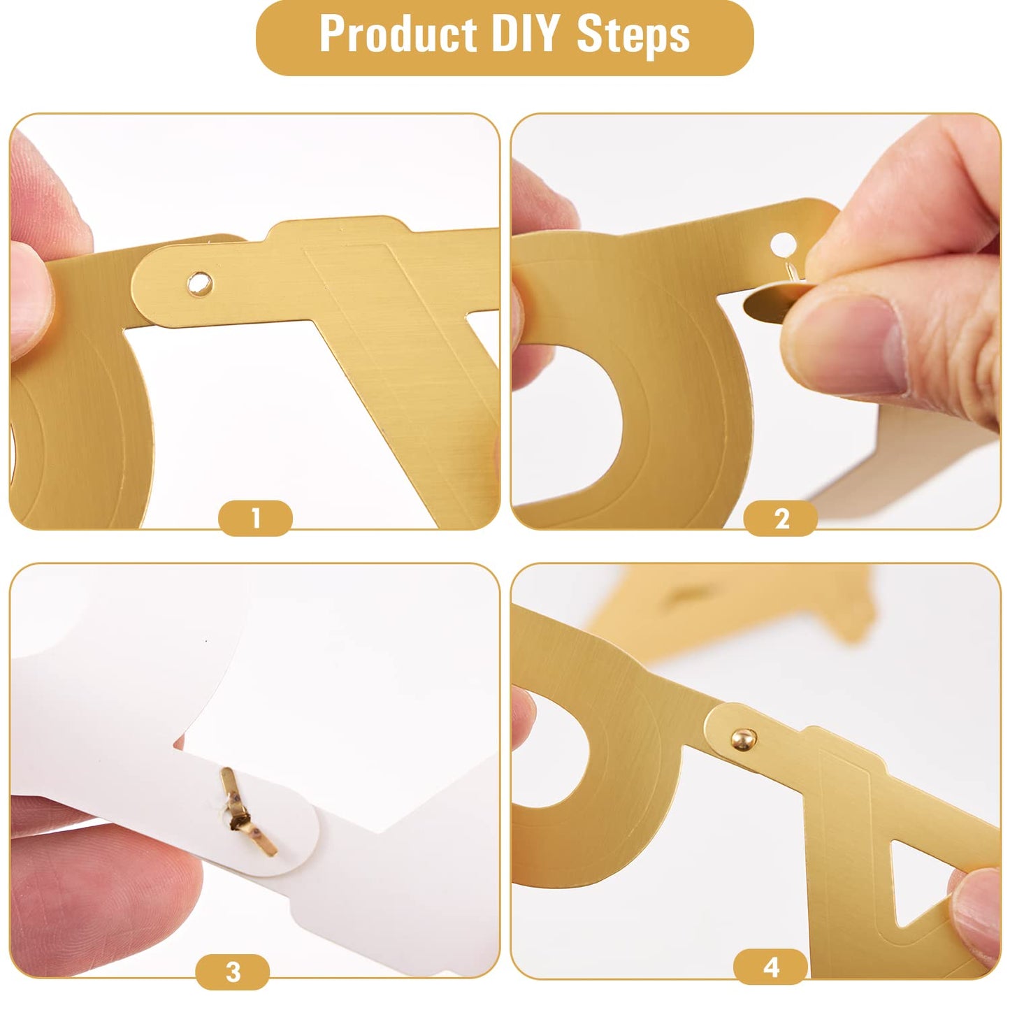 SUNBEAUTY Gold 146-Piece DIY Letter Banner Kit | Customizable Party Decor