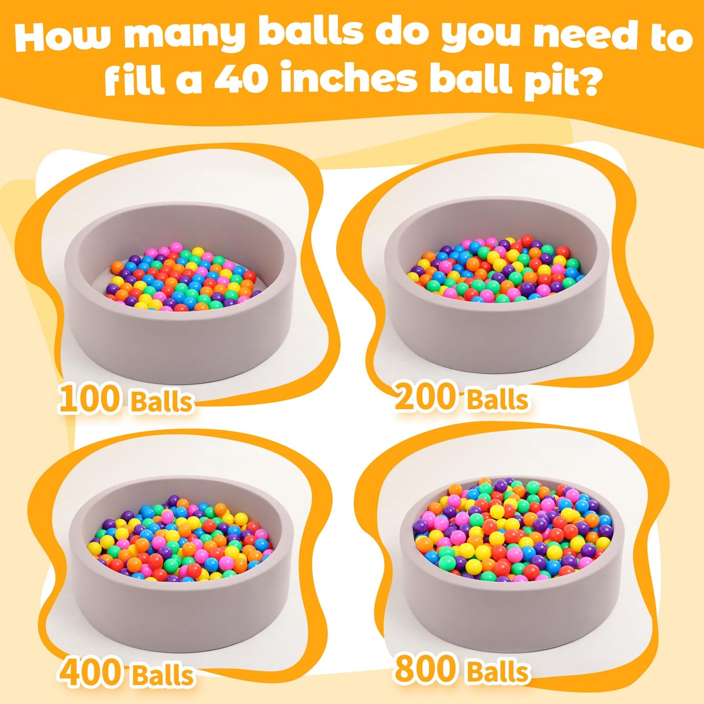 Suncuber Ball Pit Balls – 200 Colorful, Non-Toxic, BPA- & Phthalate-Free, 2.17-Inch Balls for Toddlers