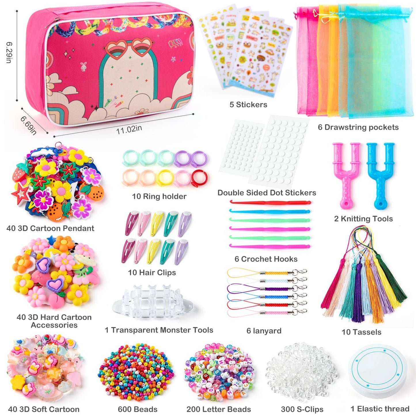 Sundaymot 18000+ Rubber Loom Bands Kit | DIY Bracelet Making Set with Canvas Bag and Accessories