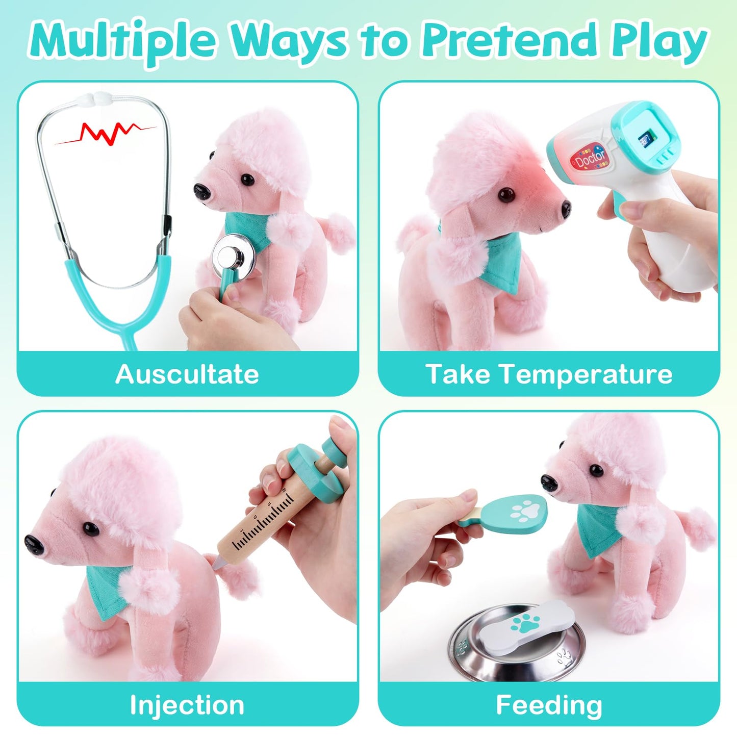Sundaymot Doctor Kit for Kids | 37-Piece Pretend Play Set with Dog Toy and Medical Bag