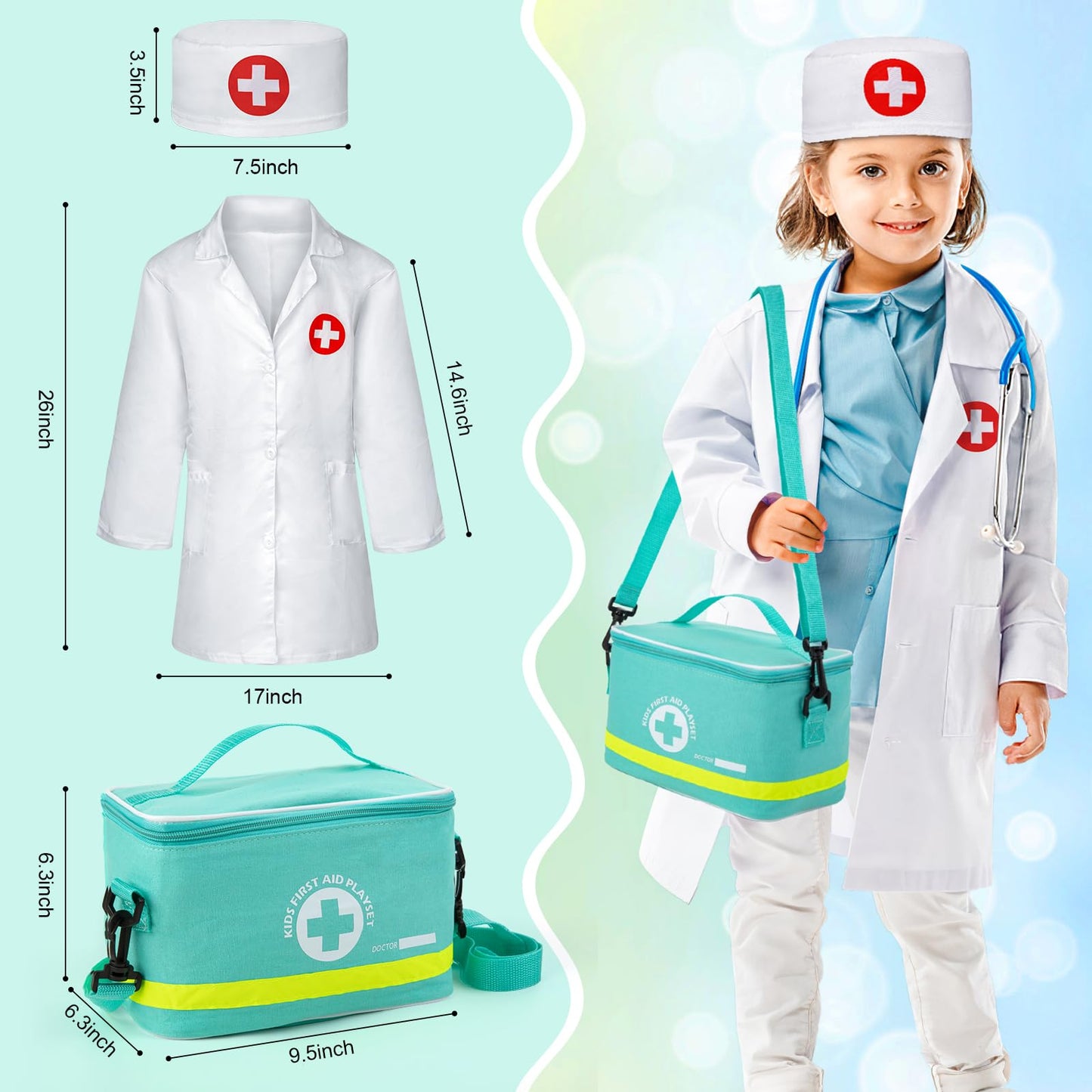Sundaymot Doctor Kit for Kids – 34-Piece Pretend Playset with Stethoscope & Medical Bag