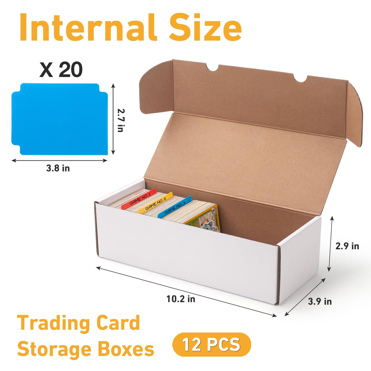 SUNEZLGO 12 Pack Trading Card Storage Box with 20 Dividers – Holds 7200+ Cards