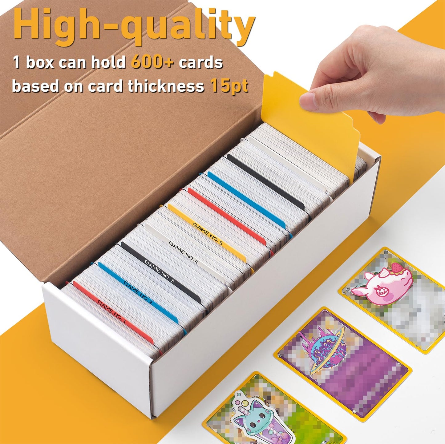 SUNEZLGO 12 Pack Trading Card Storage Box with 20 Dividers – Holds 7200+ Cards