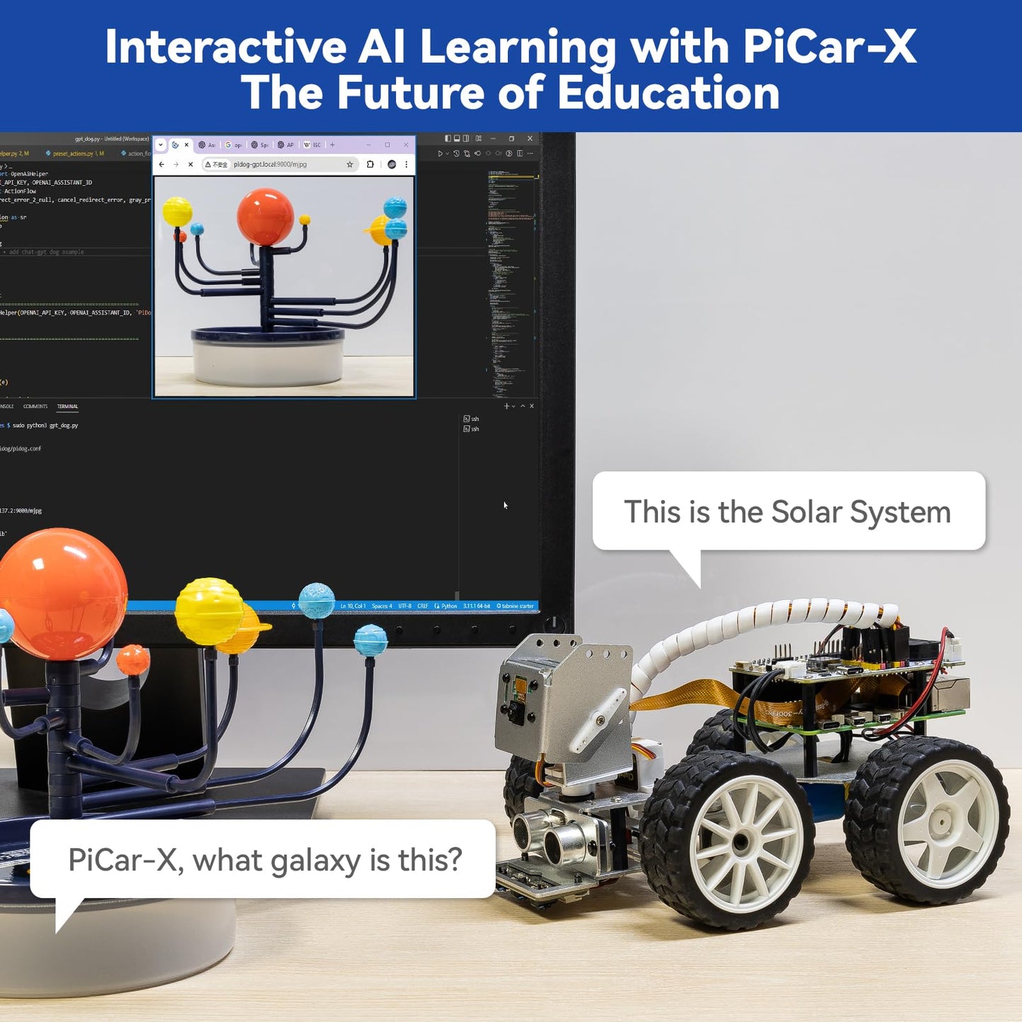 SunFounder PiCar-X AI Video Robot Car Kit for Raspberry Pi 5/4/3B+/Zero 2W – Vision, Voice & Python