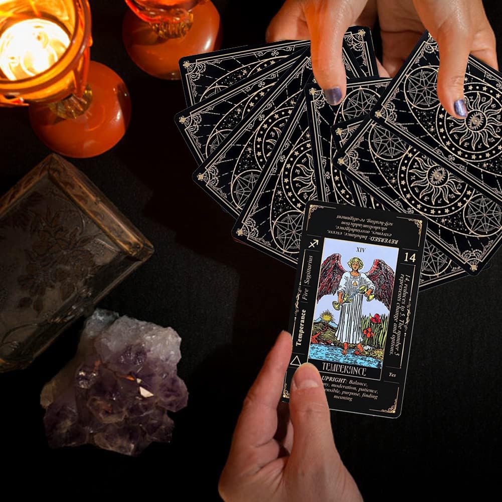 SUNHHX Tarot Cards Set for Beginners – 78 Cards with On-Card Meanings