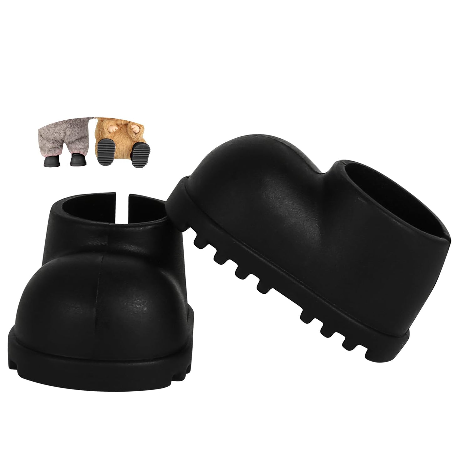 Sunla Doll Shoes for 17cm Doll – Silicone Rain Boots (1 Pair), Black