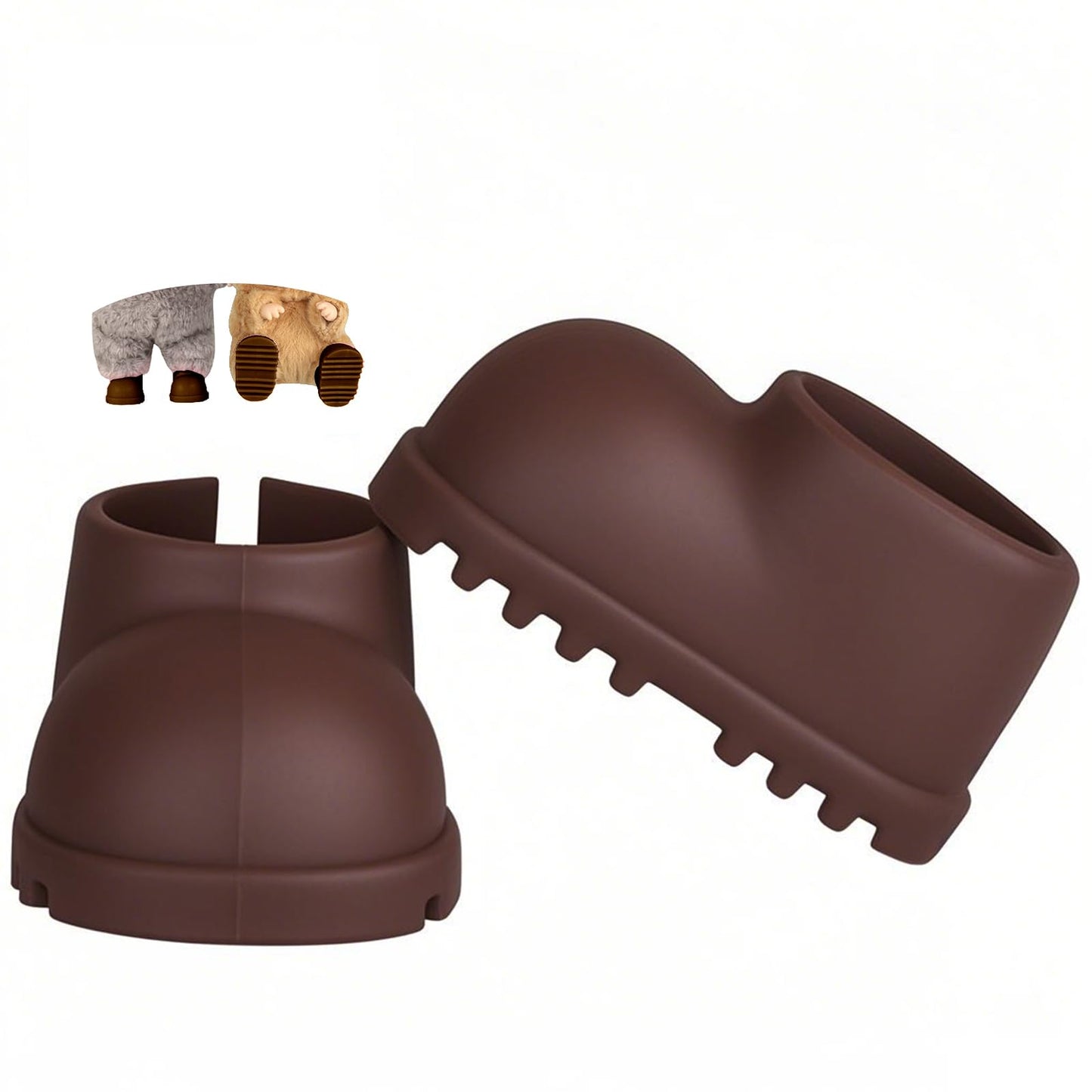 Sunla Doll Shoes for 17cm Dolls – Silicone Rain Boots, 1 Pair, Brown