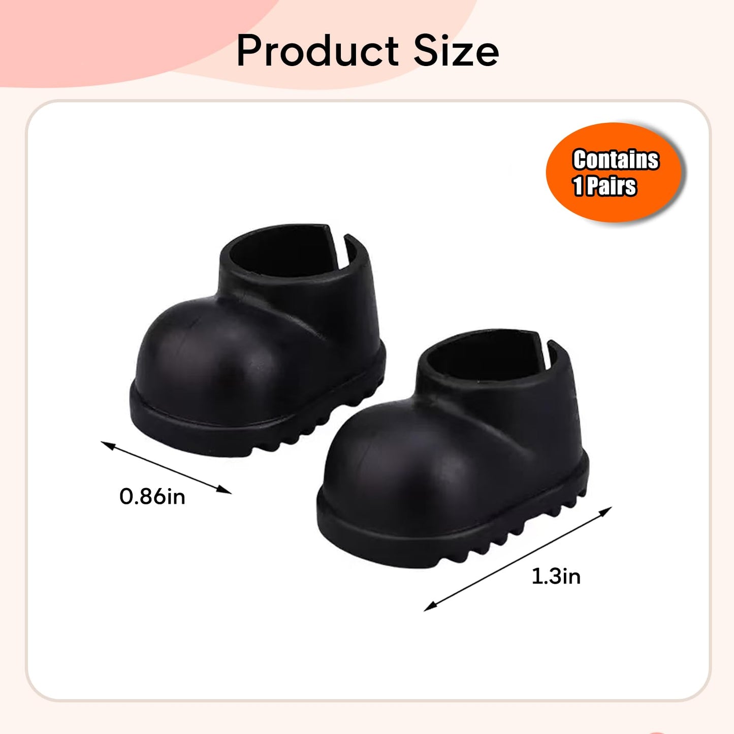 Sunla Doll Shoes for 17cm Doll – Silicone Rain Boots (1 Pair), Black
