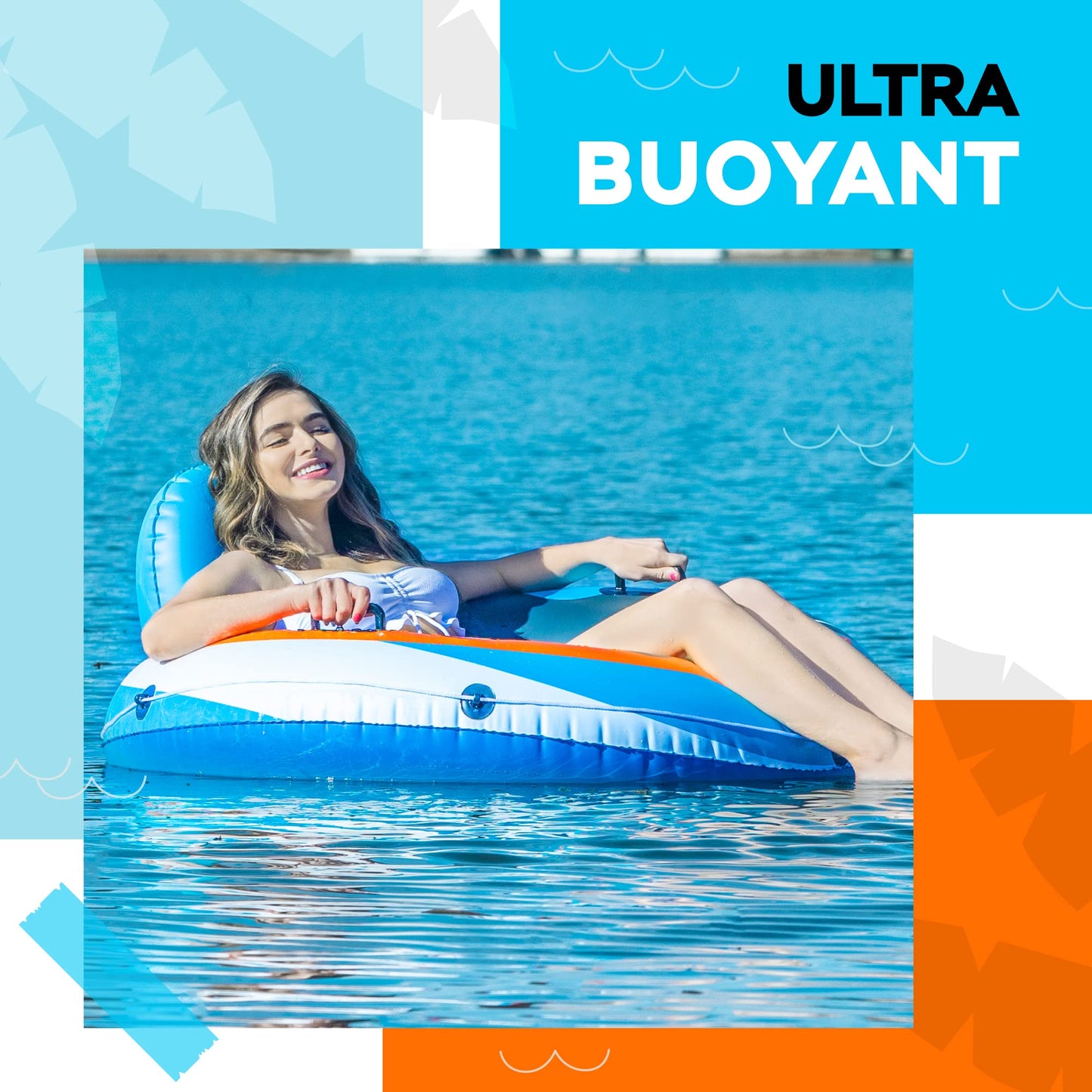 Sunlite Sports 2026 New & Upgraded Heavy Duty River Tube Inflatable | Premium Water Lounge