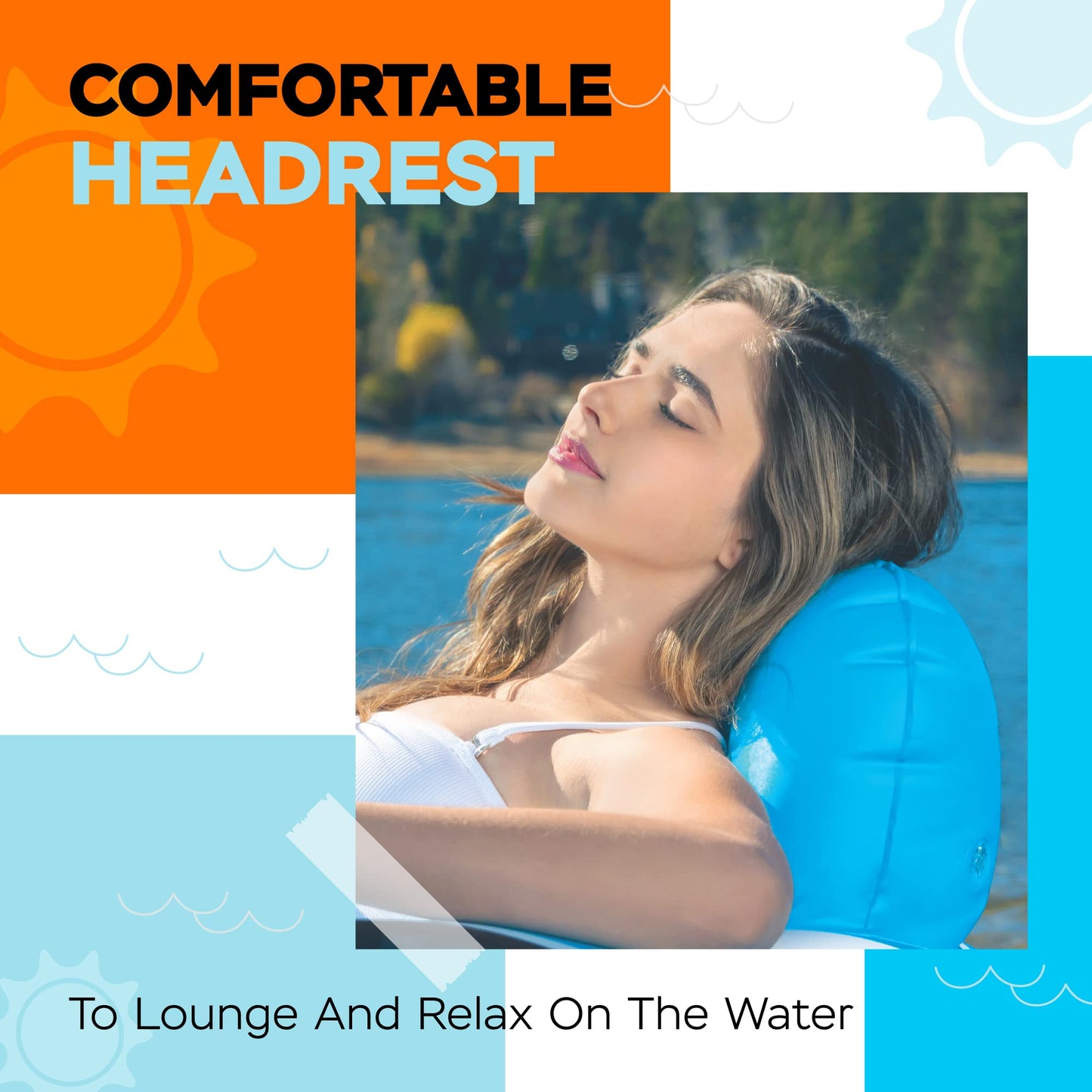 Sunlite Sports 2026 New & Upgraded Heavy Duty River Tube Inflatable | Premium Water Lounge