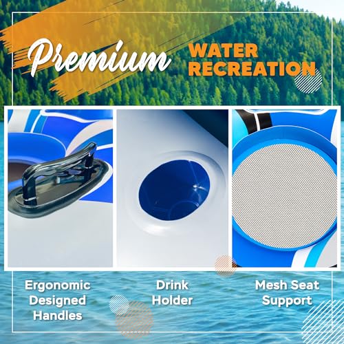 Sunlite Sports Heavy-Duty River Tube Inflatable | 2026 Upgrade with Detachable Canopy and Built-In Cooler
