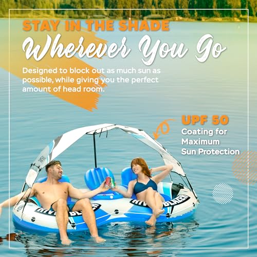 Sunlite Sports Heavy-Duty River Tube Inflatable | 2026 Upgrade with Detachable Canopy and Built-In Cooler
