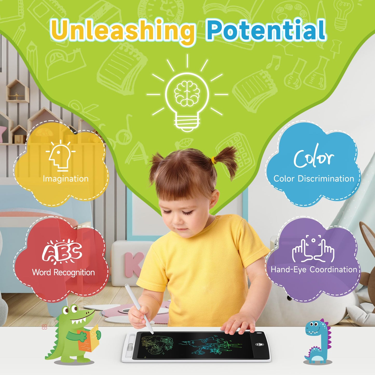 Sunlu 26-Pack LCD Writing Tablet 8.5in Doodle Board for Kids
