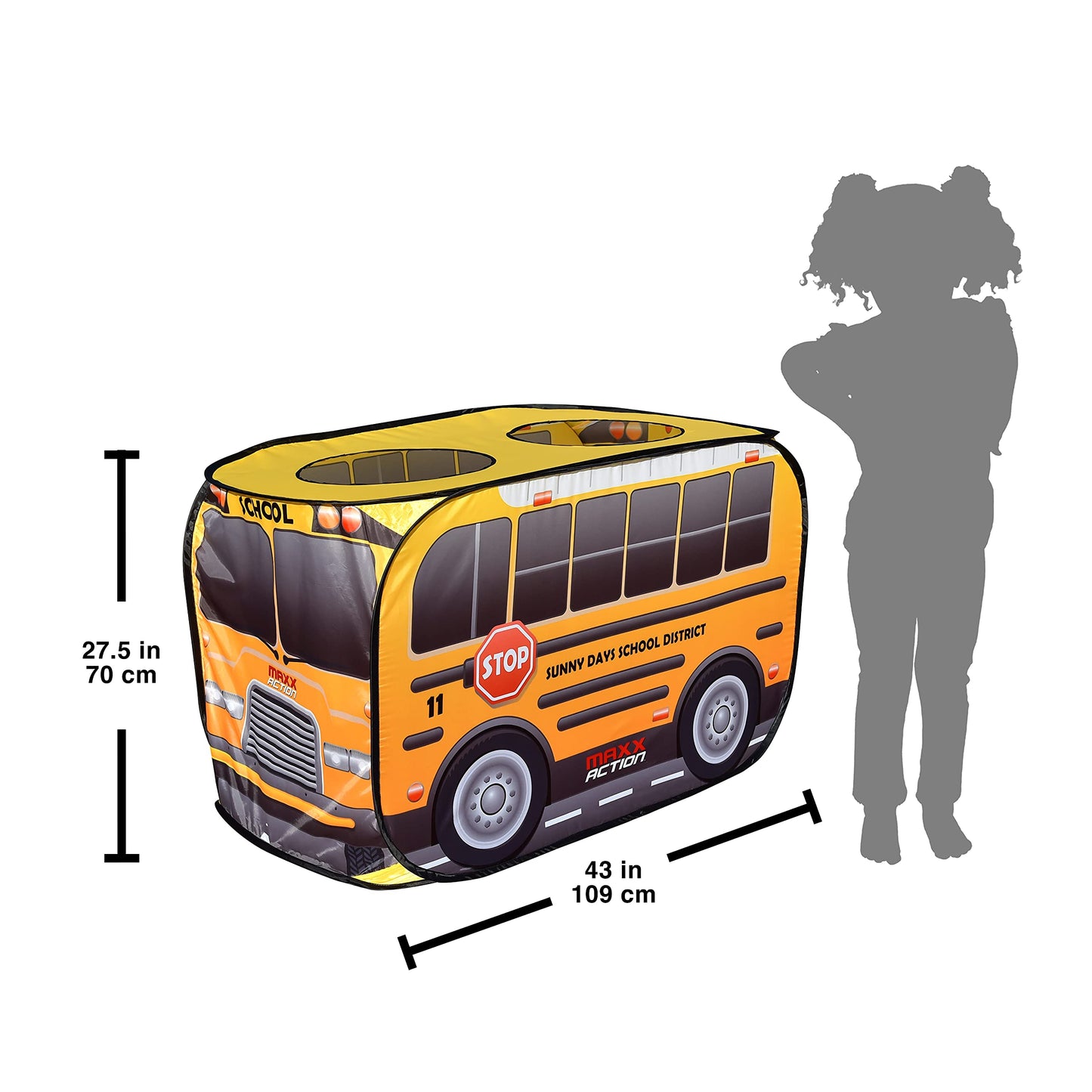 Sunny Days Entertainment Pop Up School Bus – Indoor Playhouse for Kids