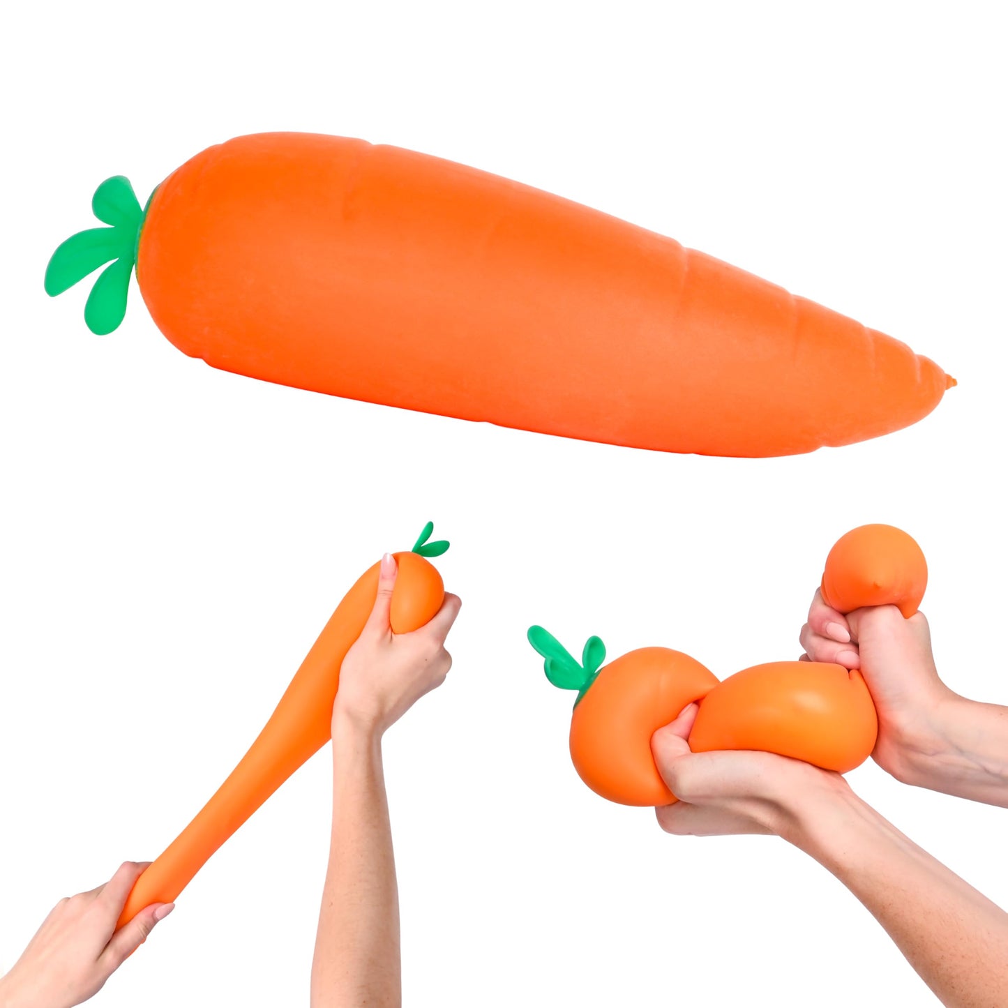 Toymendous Squishy Carrot – Jumbo 11.5-Inch Fidget Toy | Giant Stress Relief | Sunny Days Entertainment
