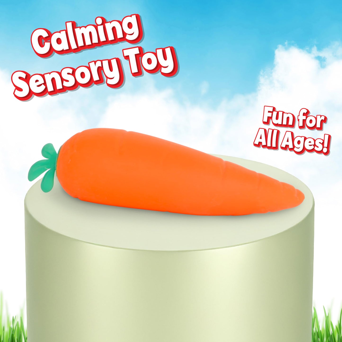 Toymendous Squishy Carrot – Jumbo 11.5-Inch Fidget Toy | Giant Stress Relief | Sunny Days Entertainment