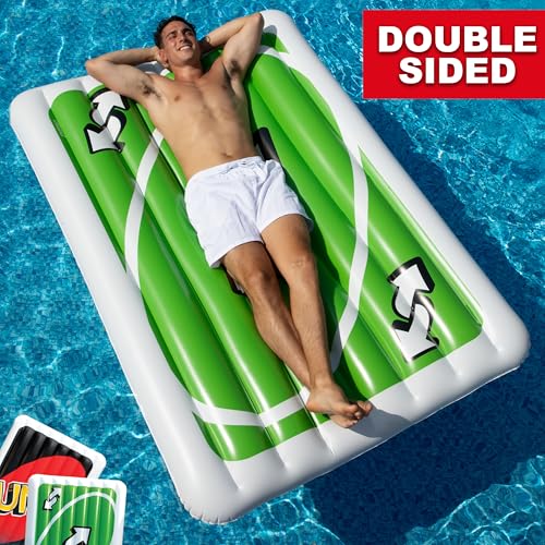 Sunny Days Entertainment Uno Pool Float – Giant 6-Foot Reverse Card Inflatable Lounger
