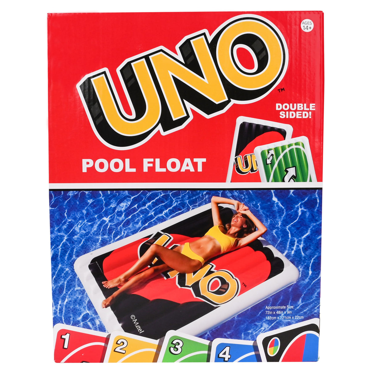 Sunny Days Entertainment Uno Pool Float – Giant 6-Foot Reverse Card Inflatable Lounger