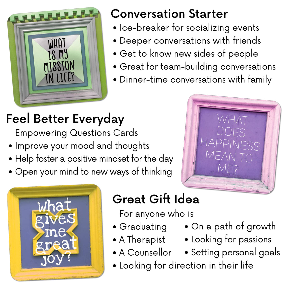 Sunny Present Empowering Questions Cards – 52 Self-Care Prompts for Mindfulness & Meditation | The Original Deck