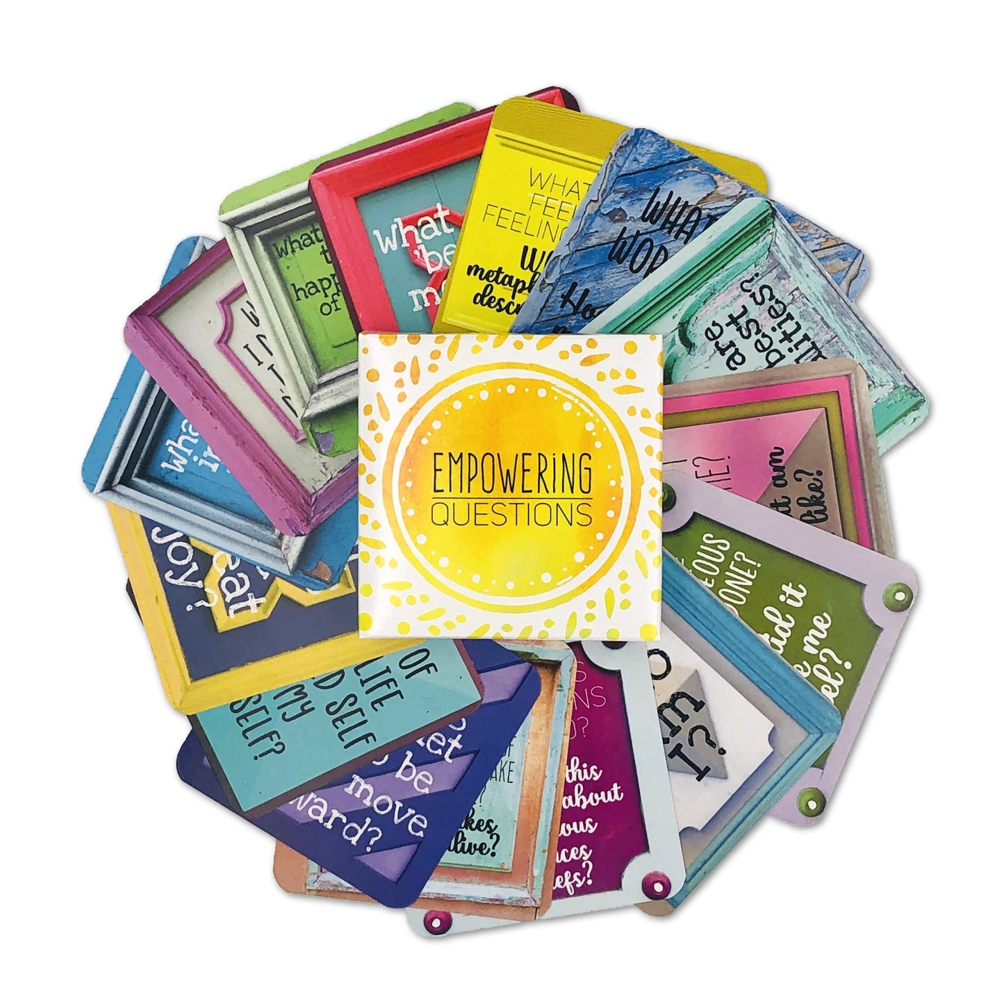 Sunny Present Empowering Questions Cards – 52 Self-Care Prompts for Mindfulness & Meditation | The Original Deck