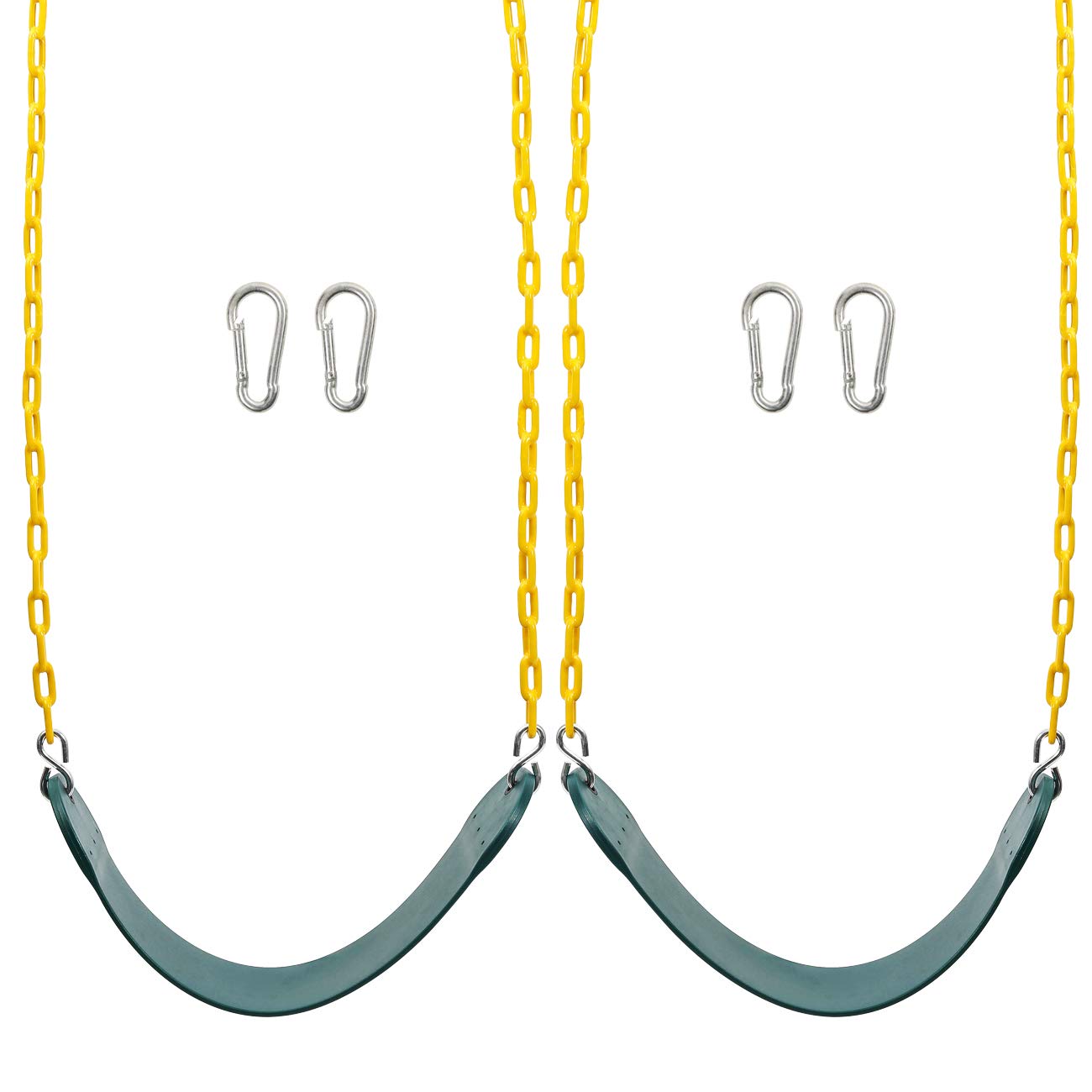 Sunnyglade 2-Pack Heavy-Duty Swing Seats with 66-inch Chains – 250 lb Capacity (Green)