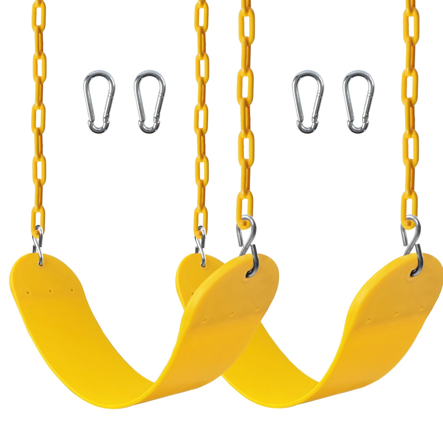 Sunnyglade 2-Pack Heavy-Duty Swing Seats with 66-inch Chains – Yellow