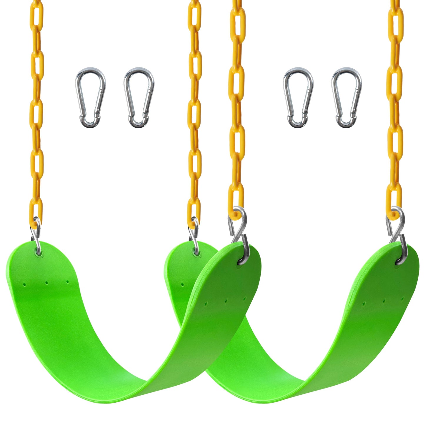 Sunnyglade 2-Pack Heavy-Duty Swing Seats with 66-inch Chains — 250 lb Capacity (Grass Green)