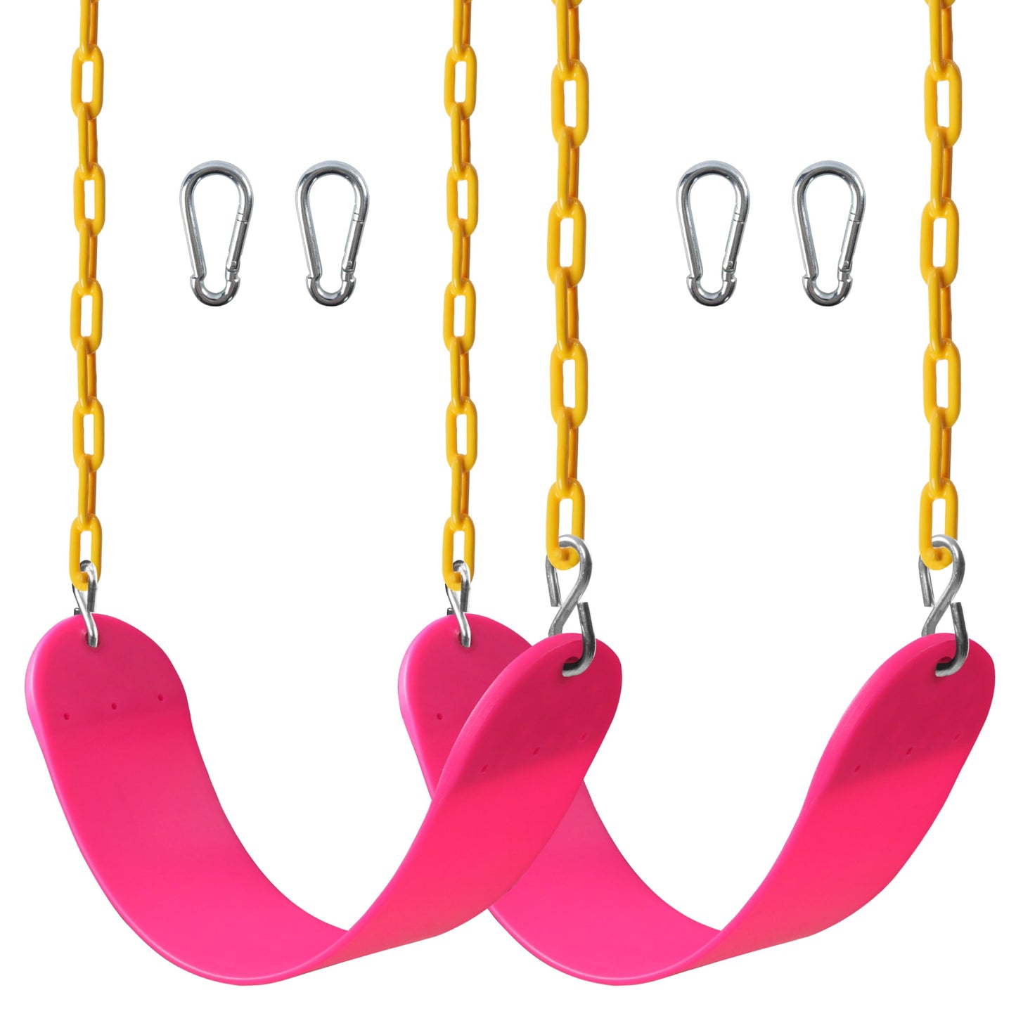Sunnyglade 2-Pack Swing Seats - Heavy-Duty with 66in Chains (Pink)