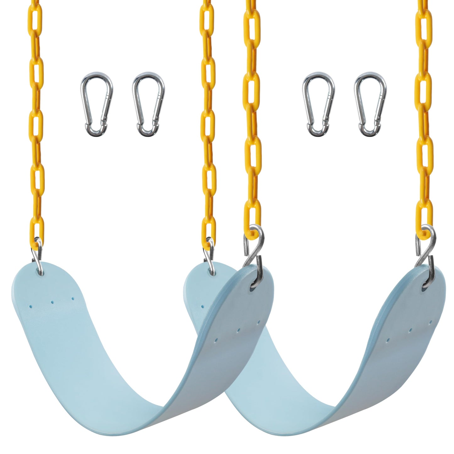 Sunnyglade 2-Pack Heavy-Duty Swing Seats with 66-Inch Chains – Supports 250 lb (Pastel Blue)